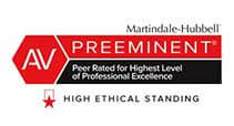 Martindale-Hubbell AV Preeminent | Peer Rated For Highest Level of Professional Excellence | High Ethical Standing